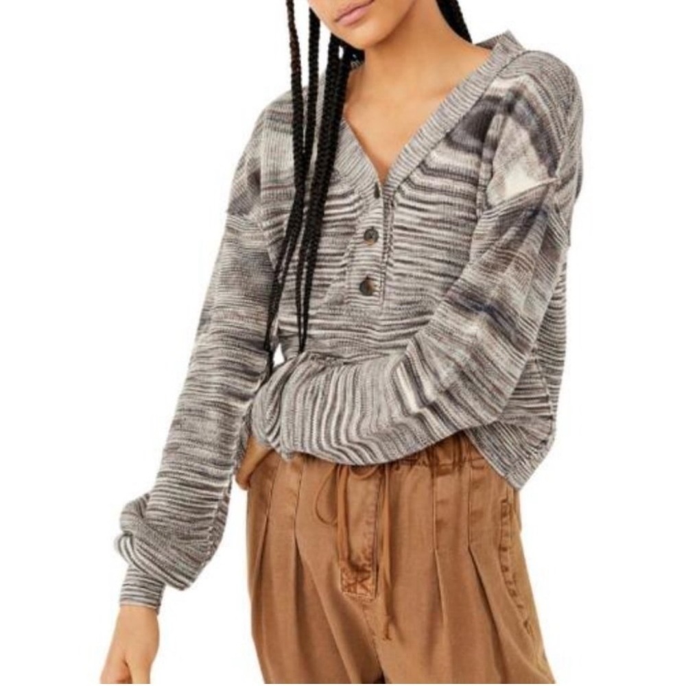 Free People Mercury Henley Sweater, size medium.